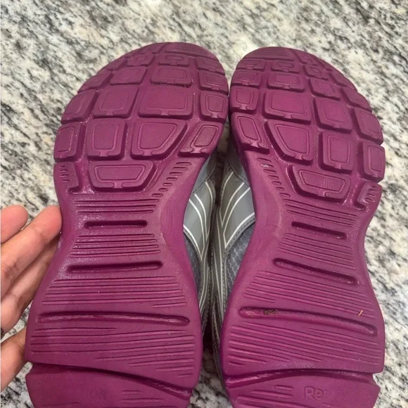 Reebok Gray and Purple Athletic Shoes with Supportive Midsole - Picture 5 of 7
